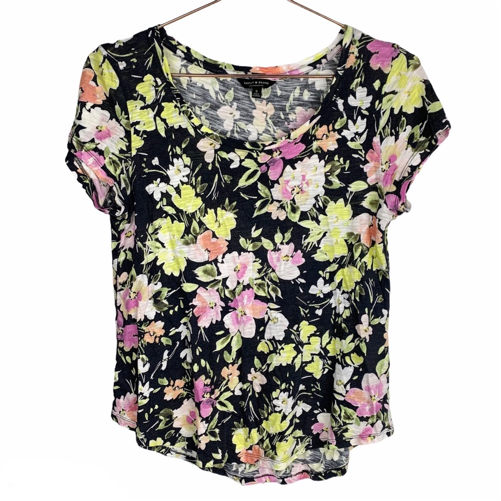 Lucky Brand Floral‎ Print Burnout Tee